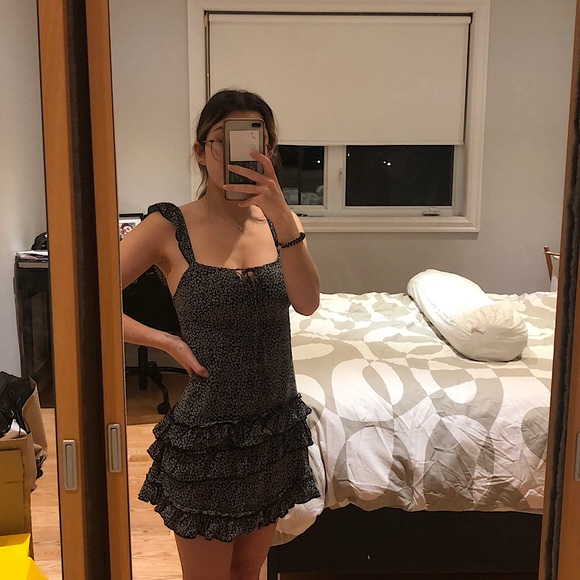 Ruffled Floral Mini Dress - Picture 1 of 3